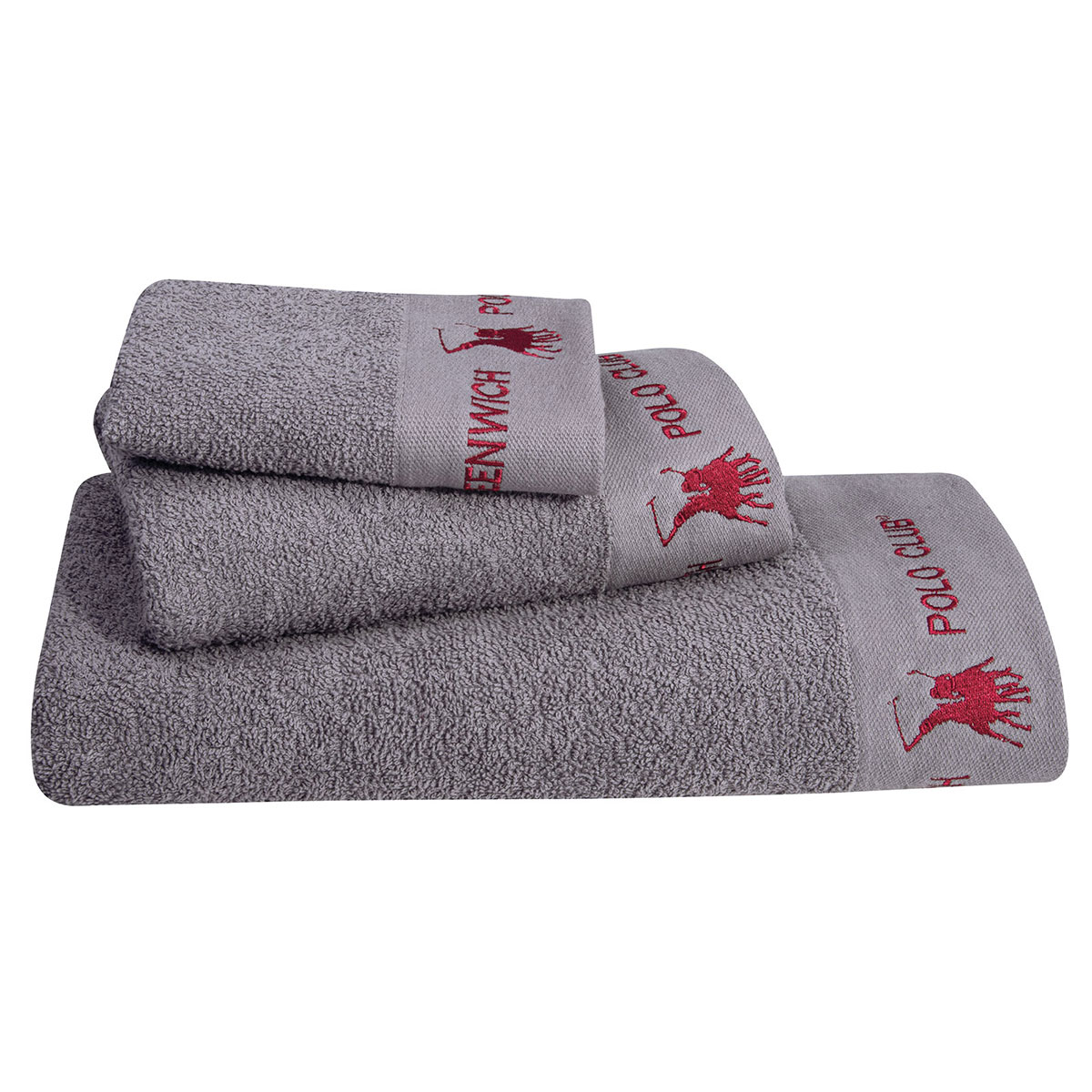 Πετσέτες Μπάνιου (Σετ 3τμχ) Greenwich Polo Club 2667 Grey 480gsm
