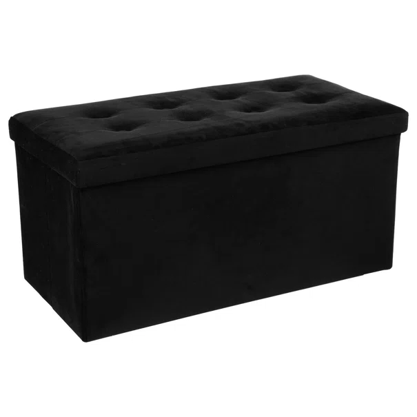 Ταμπουρέ Με Αποθηκευτικό Χώρο (76x38x38) A-S Lysandre Black Velvet 140091H
