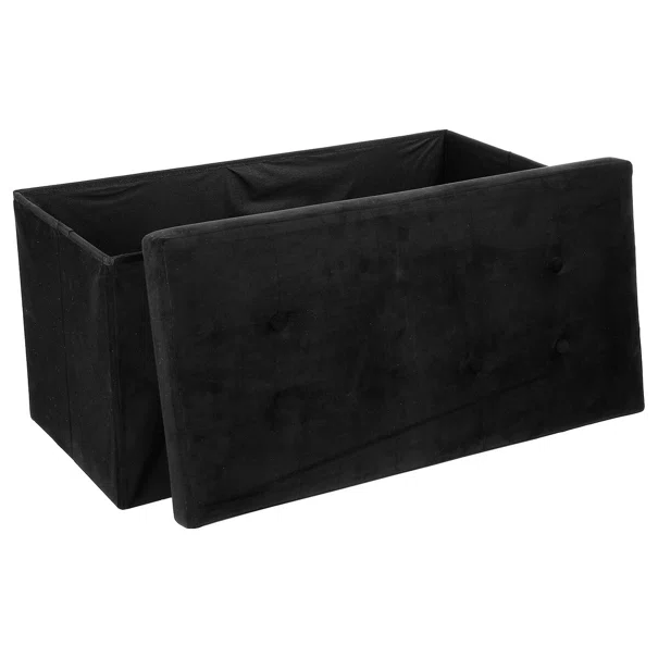 Ταμπουρέ Με Αποθηκευτικό Χώρο (76x38x38) A-S Lysandre Black Velvet 140091H