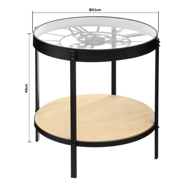 Βοηθητικό Τραπεζάκι Με Ρολόι (Φ51x49) A-S Meca Clock 157207