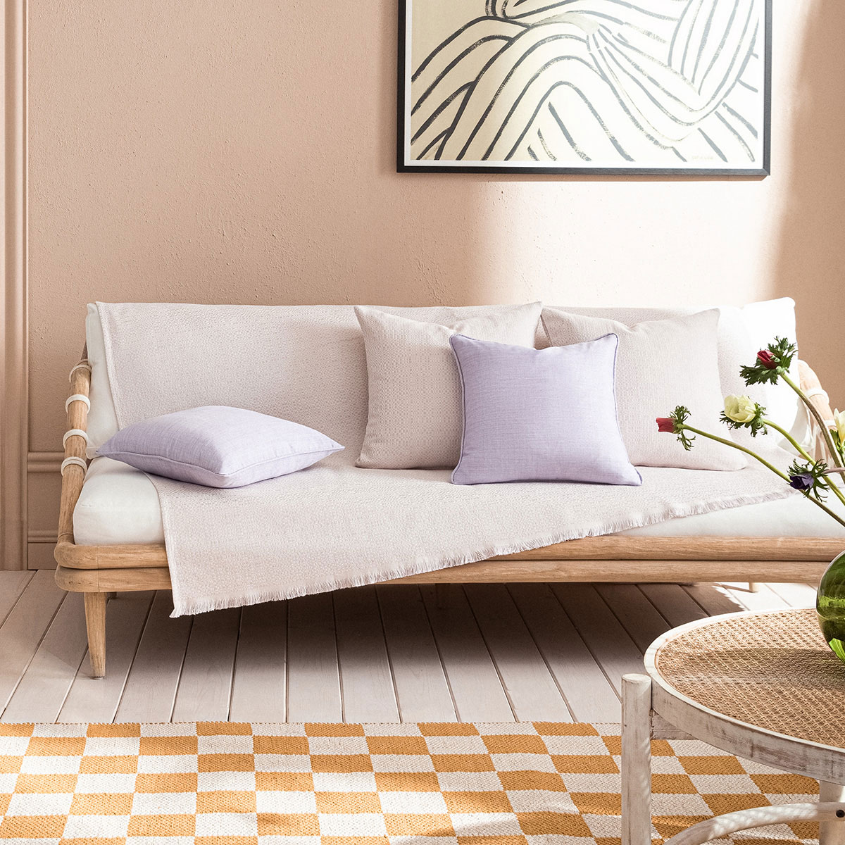 Ριχτάρι Καναπέ Διθέσιου (180x250) Gofis Home Liberta Violet 841/19