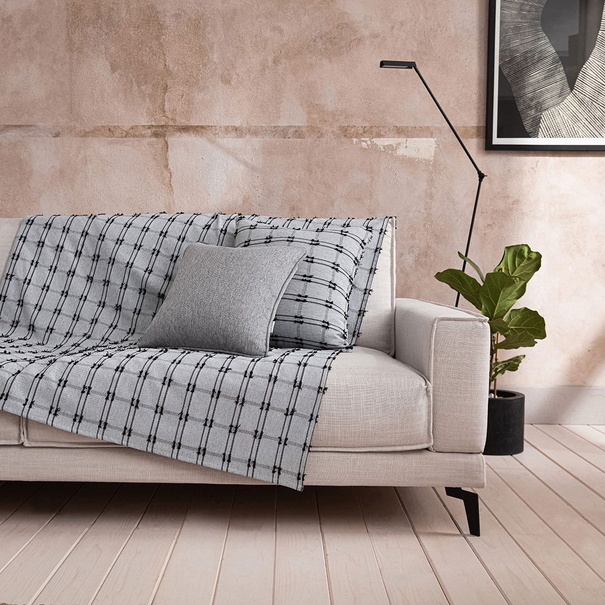 Ριχτάρι Καναπέ Διθέσιου (180x250) Gofis Home Celtic Black Coal 377/14