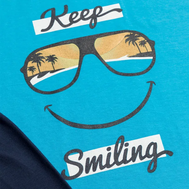 Πιτζάμα Παιδική Καλοκαιρινή Minervakia Keep Smiling 61958-171 Μπλε
