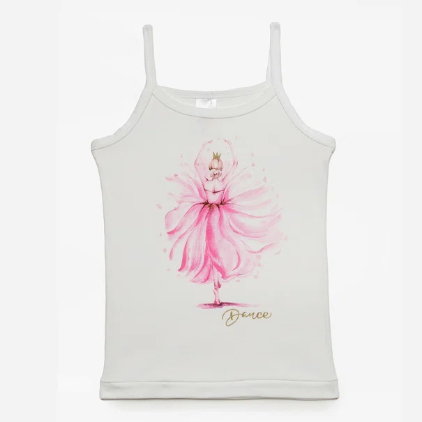 Φανελάκι Παιδικό Αμάνικο Minervakia Ballerina 42172-005 Λευκό