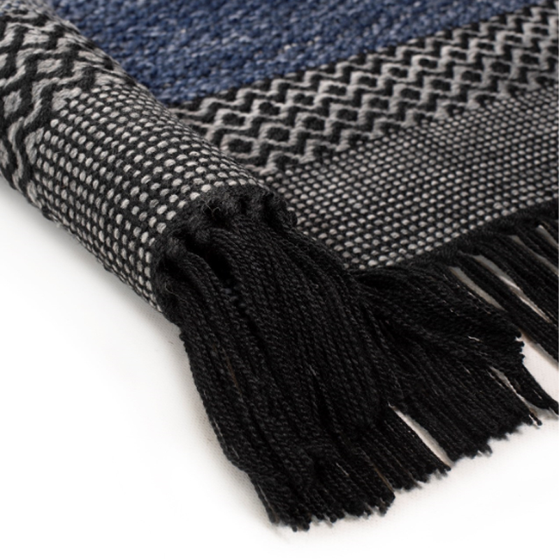 Χαλί All Season (140X200) Βιοκαρπέτ Barito Bar-01 Blue Black Χαλιά Μονόχρωμα Spitishop