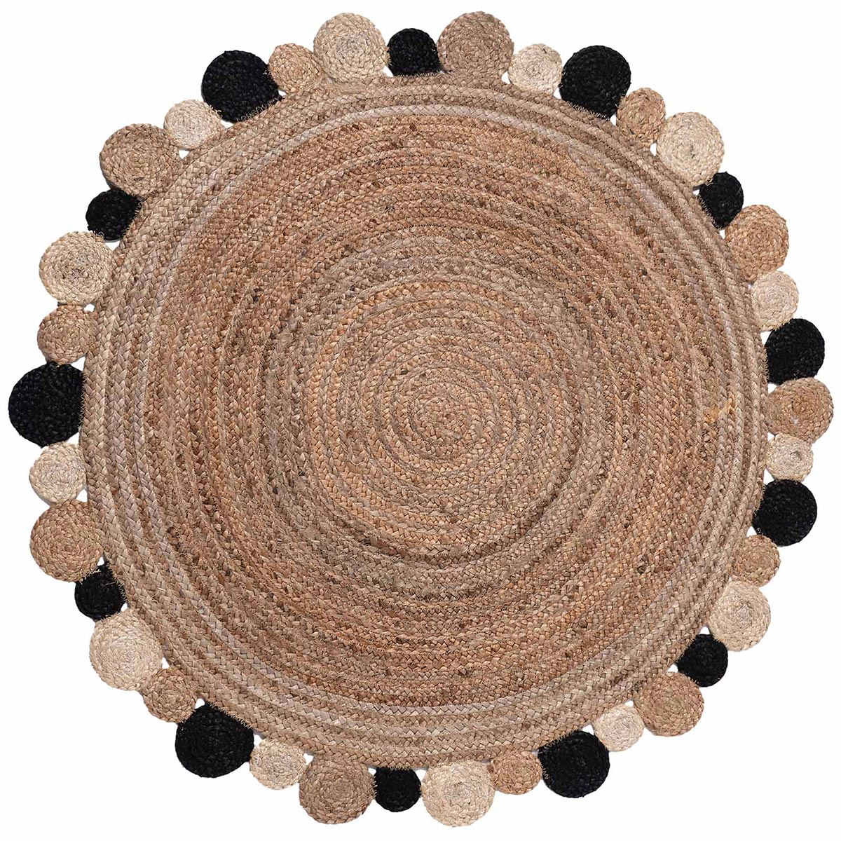 Στρογγυλό Χαλί Καλοκαιρινό (Φ120) Silk Fashion 1731 Black