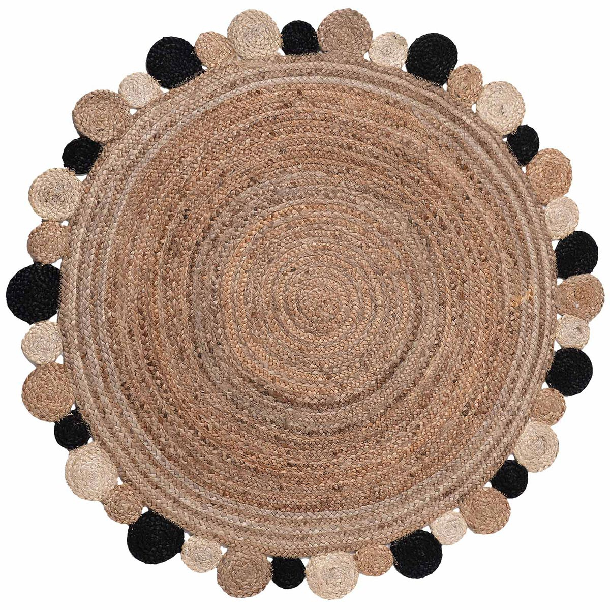 Στρογγυλό Χαλί Καλοκαιρινό (Φ120) Silk Fashion 1731 Black Χαλιά Μονόχρωμα Spitishop