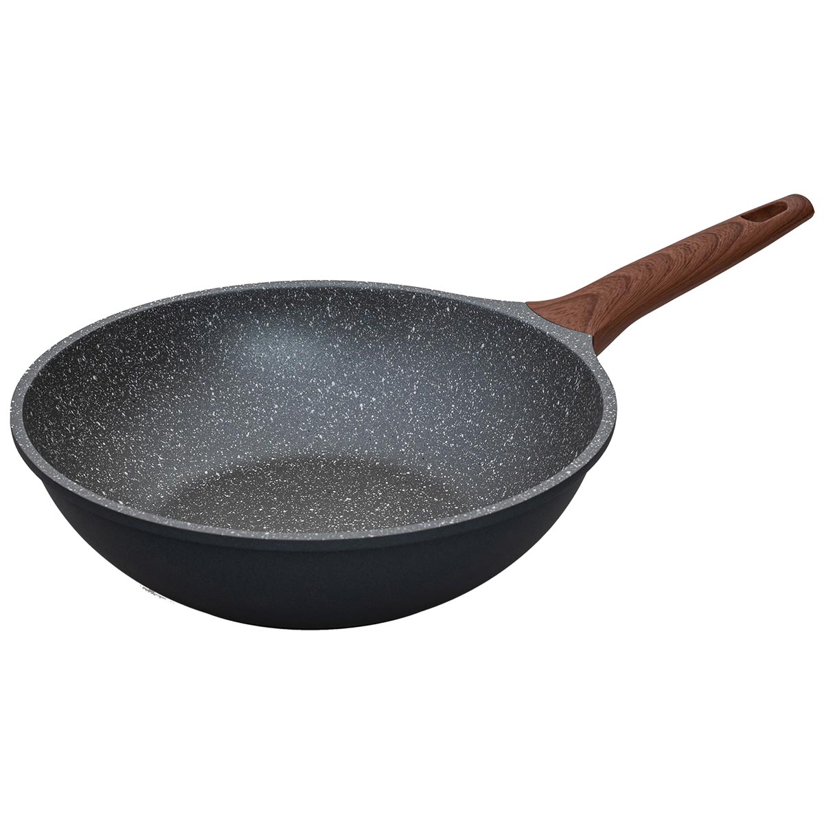 Αντικολλητικό Wok (28εκ.) Πρεσσαριστού Αλουμινίου Estia Stone