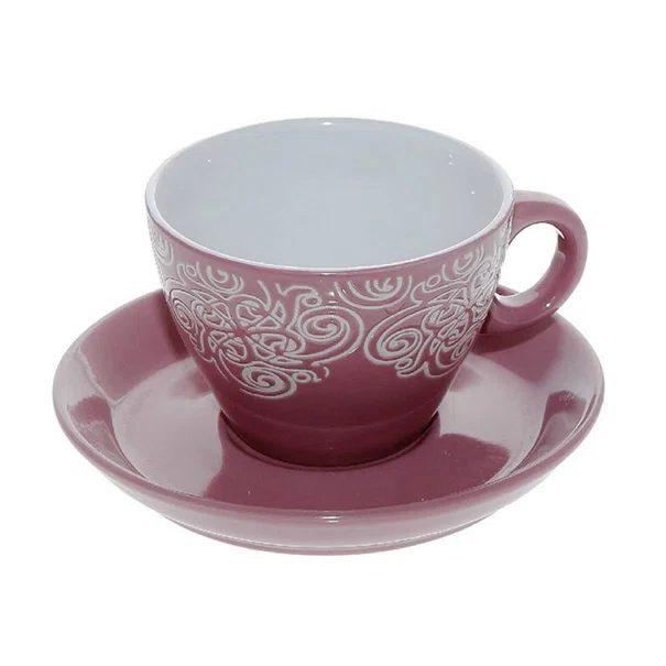 Φλυτζάνι Καφέ 280ml + Πιατάκι Espiel Vienna Pink HUN121K6