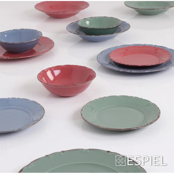 Πιάτο Φαγητού Βαθύ (Φ23) Espiel Liana Red TLX104K6
