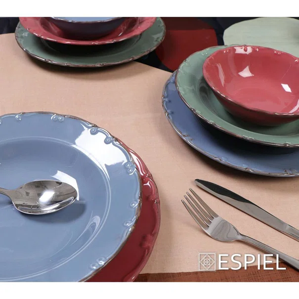 Πιάτο Φαγητού Βαθύ (Φ23) Espiel Liana Red TLX104K6
