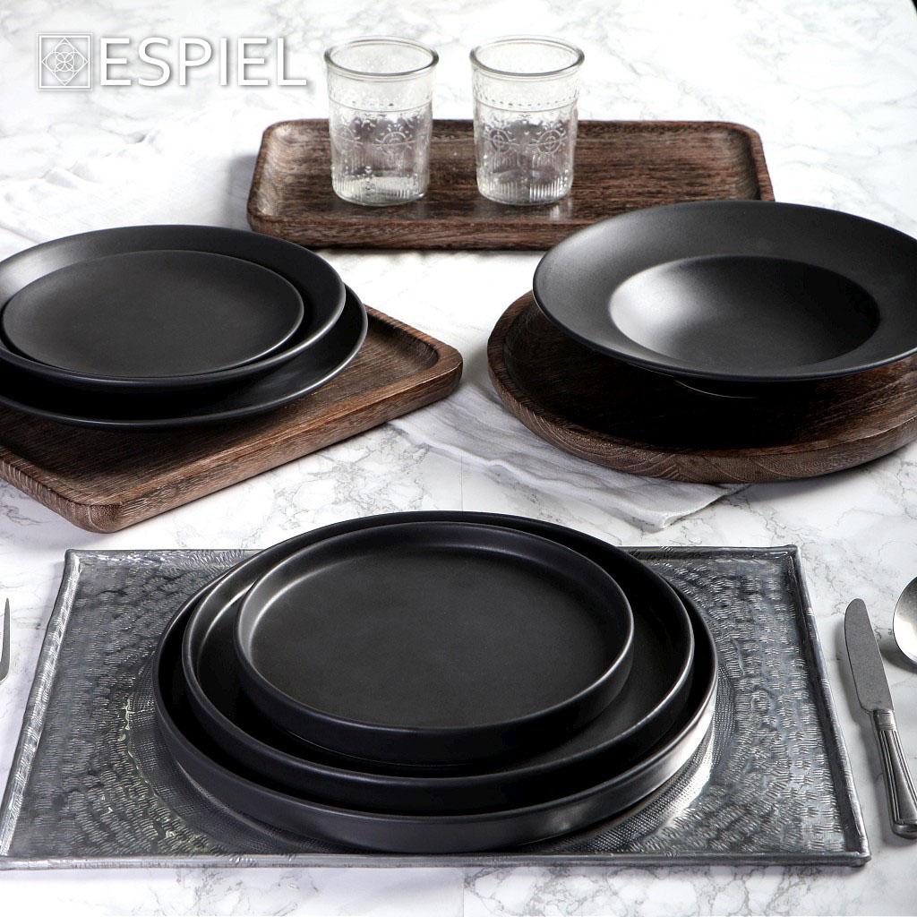 Πιάτο Φαγητού Βαθύ (Φ23.5) Espiel Terra Matte Black TLM104K6