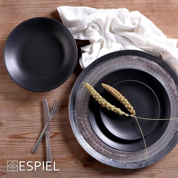 Πιάτο Φαγητού Βαθύ (Φ23.5) Espiel Terra Matte Black TLM104K6