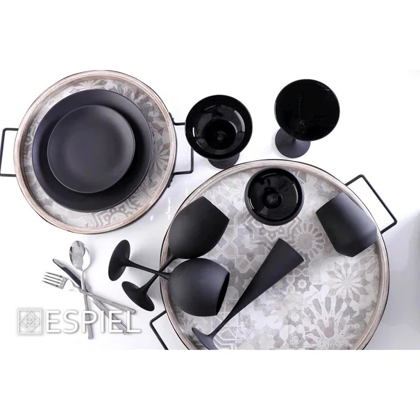 Πιάτο Φαγητού Βαθύ (Φ23.5) Espiel Terra Matte Black TLM104K6