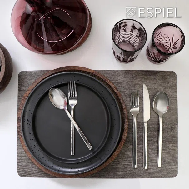 Πιάτο Φαγητού Ρηχό (Φ21) Espiel Terra Matte Black Step TLM132K6