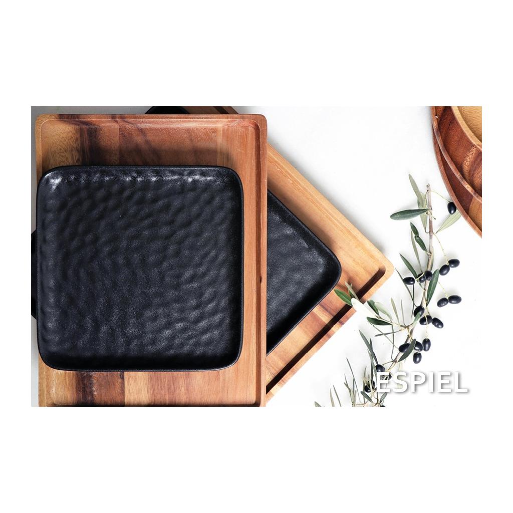Πιάτο Φαγητού Ρηχό (26X26X2 3) Espiel Lava Square Black Nol115K4 Είδη Σερβιρίσματος Πιάτα & Σερβίτσια Ρηχά Spitishop
