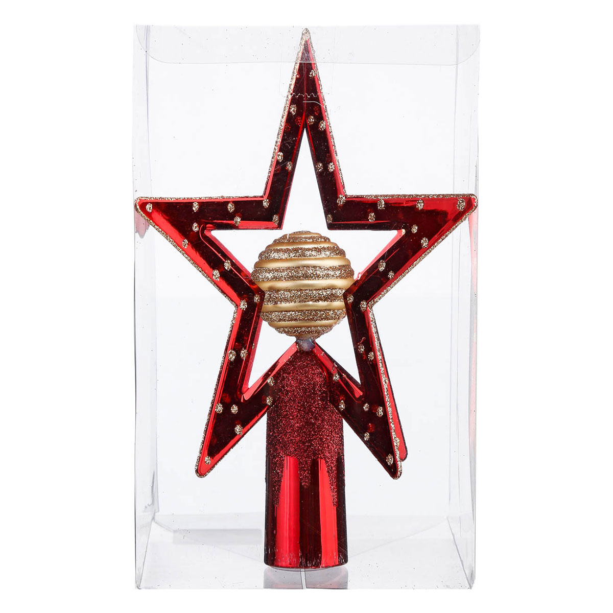 Χριστουγεννιάτικη Κορυφή Δέντρου 19εκ. A-S Red/Gold 129287A