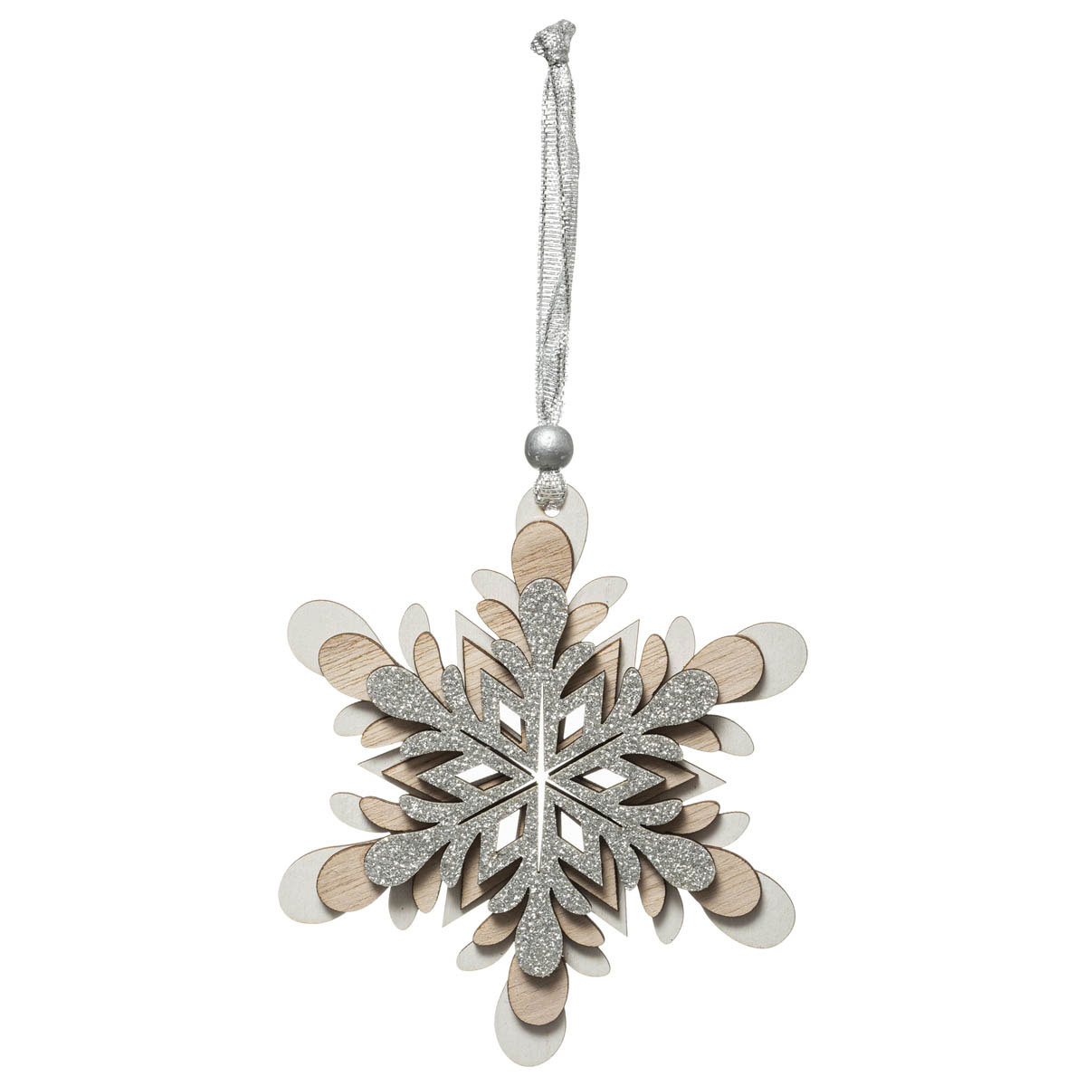 Στολίδι Χριστουγεννιάτικο (12x12) A-S Silver Snowflake 175946