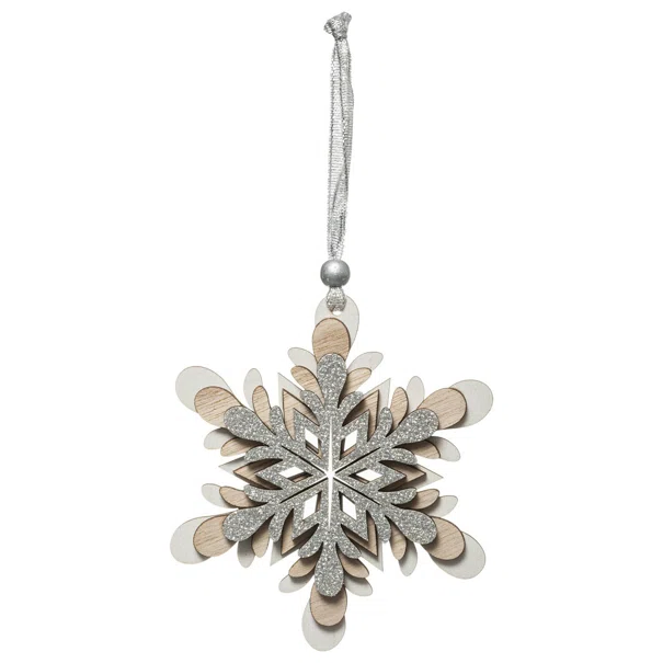 Στολίδι Χριστουγεννιάτικο (12x12) A-S Silver Snowflake 175946