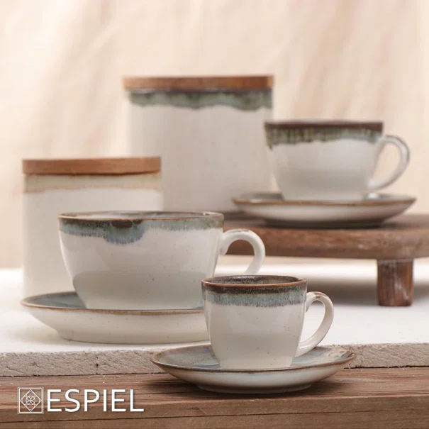 Φλυτζάνι Καφέ 350ml + Πιατάκι Espiel Essentials Green OWP103K6