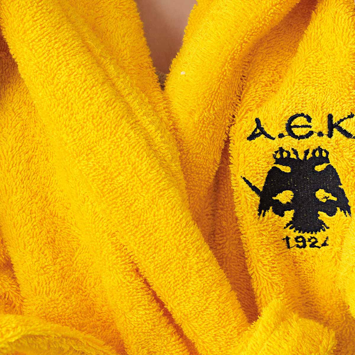 Μπουρνούζι Palamaiki Aek 1924 Adults Λευκά Είδη Μπάνιου Μπουρνούζια Γυναικεία Spitishop