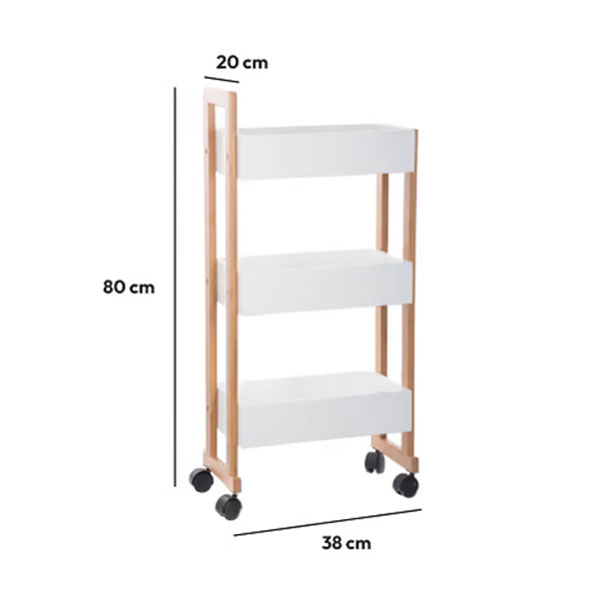 Τρόλεϊ Ραφιέρα 3 Θέσεων (41X20X80) F-V Natureo White 140853 Όσα Αγαπήσατε Περισσότερο Μόλις Ξαναήρθαν - Είναι Πάλι Εδώ τα Είδη Οργάνωσης Που Spitishop