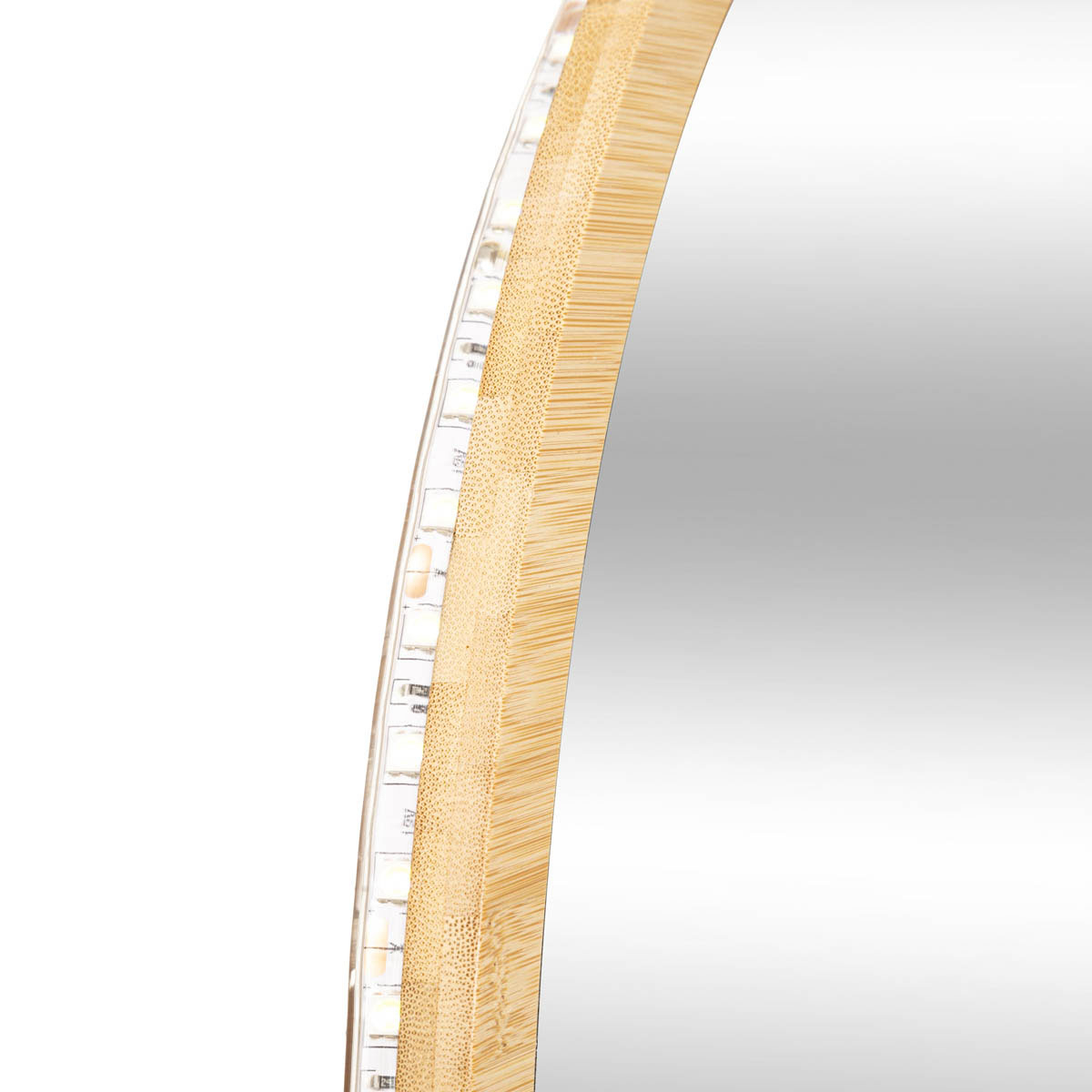 Καθρέφτης Τοίχου με Led (Φ57) F-V Round Bamboo 174661 Διακόσμηση Καθρέφτες Spitishop