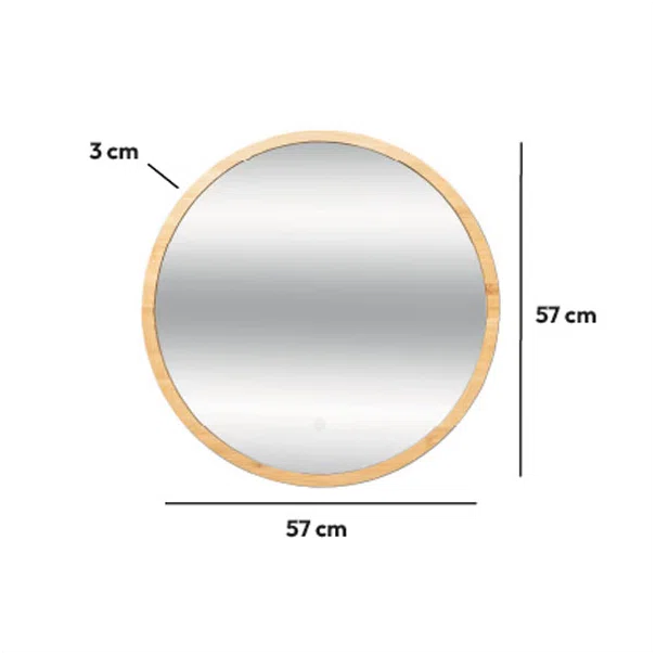 Καθρέφτης Τοίχου Με Led (Φ57) F-V Round Bamboo 174661