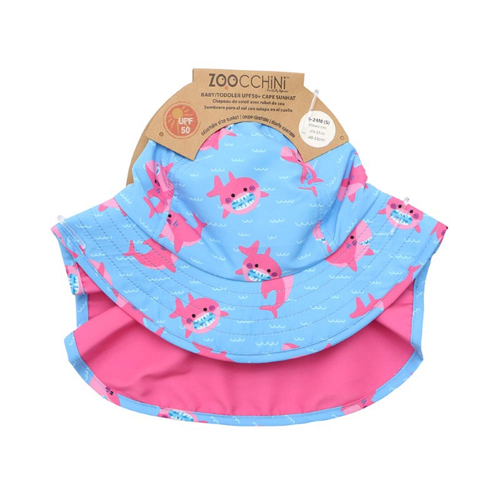Παιδικό Καπέλο με Αντιηλιακή Προστασία Upf50 Zoocchini Pink Shark Θαλάσσης Παιδικά Είδη Καπέλα - Τσάντες Spitishop
