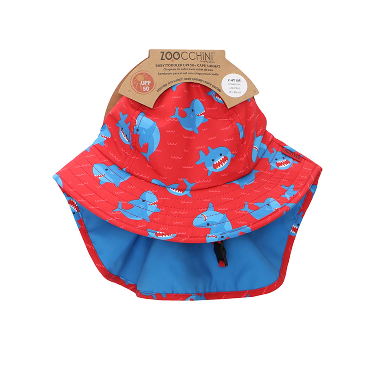 Παιδικό Καπέλο με Αντιηλιακή Προστασία Upf50 Zoocchini Blue Shark Θαλάσσης Παιδικά Είδη Καπέλα - Τσάντες Spitishop