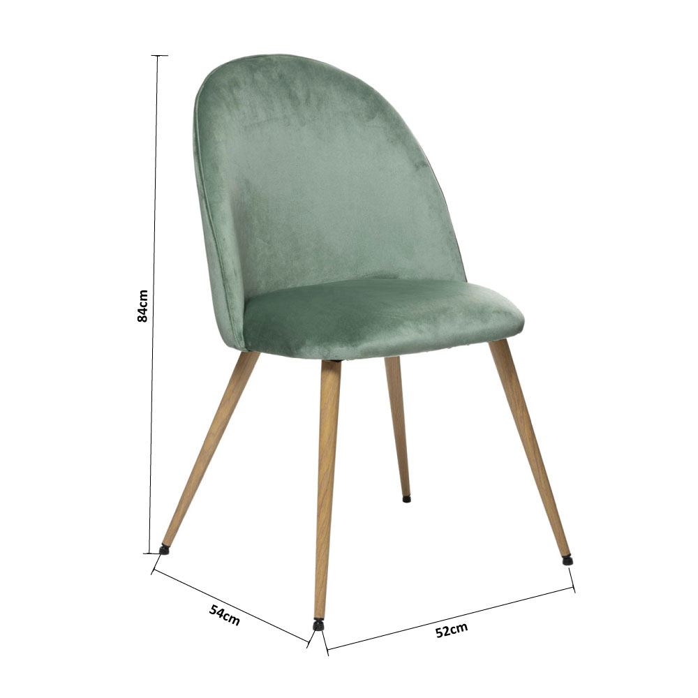 Καρέκλα Τραπεζαρίας (52X54X84) A-S Slano Velvet Vert 184909B Έπιπλα Κουζίνας & Καρέκλες Spitishop