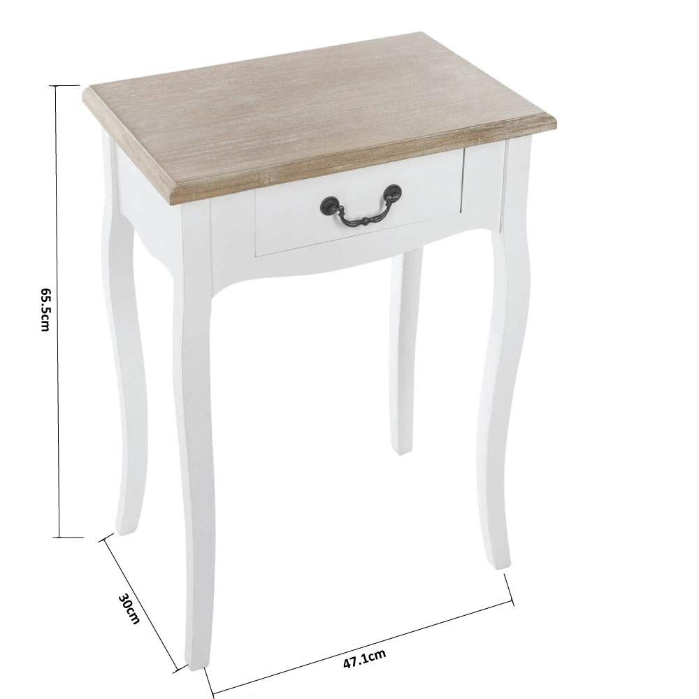 Κομοδίνο με Συρτάρι (47 1X30X65 5) A-S Chrysa White 114516A Έπιπλα Κρεβατοκάμαρας Κομοδίνα Συρτάρια Spitishop