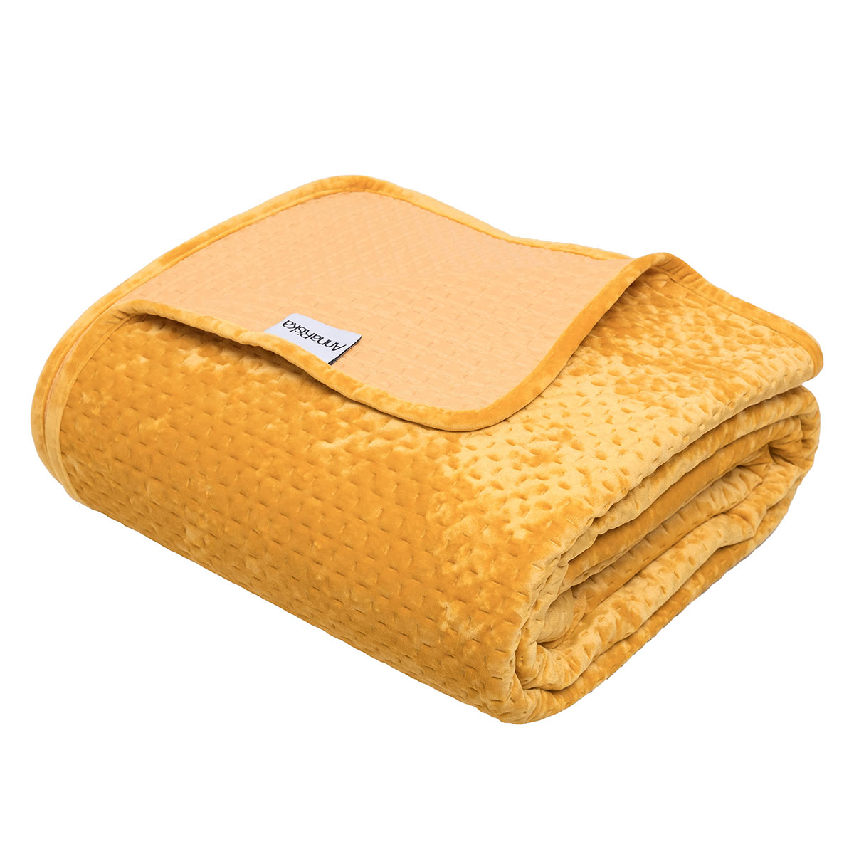 Κουβερλί Βελουτέ Μονό (160X220) Anna Riska Velvet Verona Mustard Λευκά Είδη Κρεβατοκάμαρας Μονά Spitishop