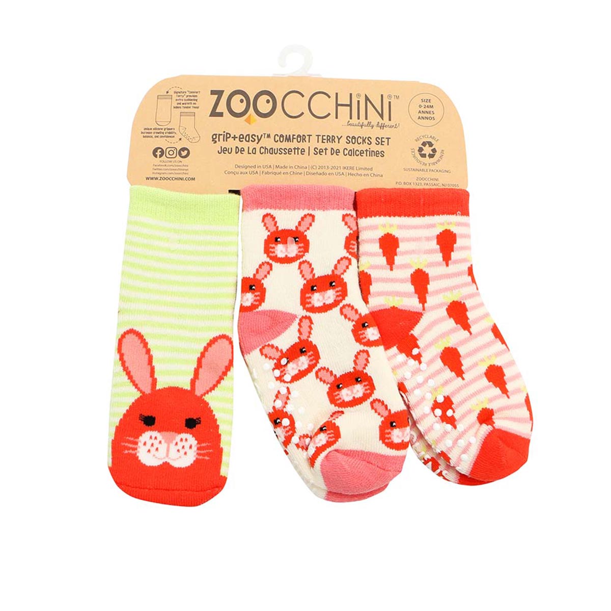 Βρεφικά Καλτσάκια (Σετ 3 Ζεύγη) Zoocchini Bella The Bunny Orange Ένδυση Παιδική - Βρεφική Σπιτιού Παιδικά & Αξεσουάρ Ένδυσης Βρεφικές Παιδικές Κάλτσες