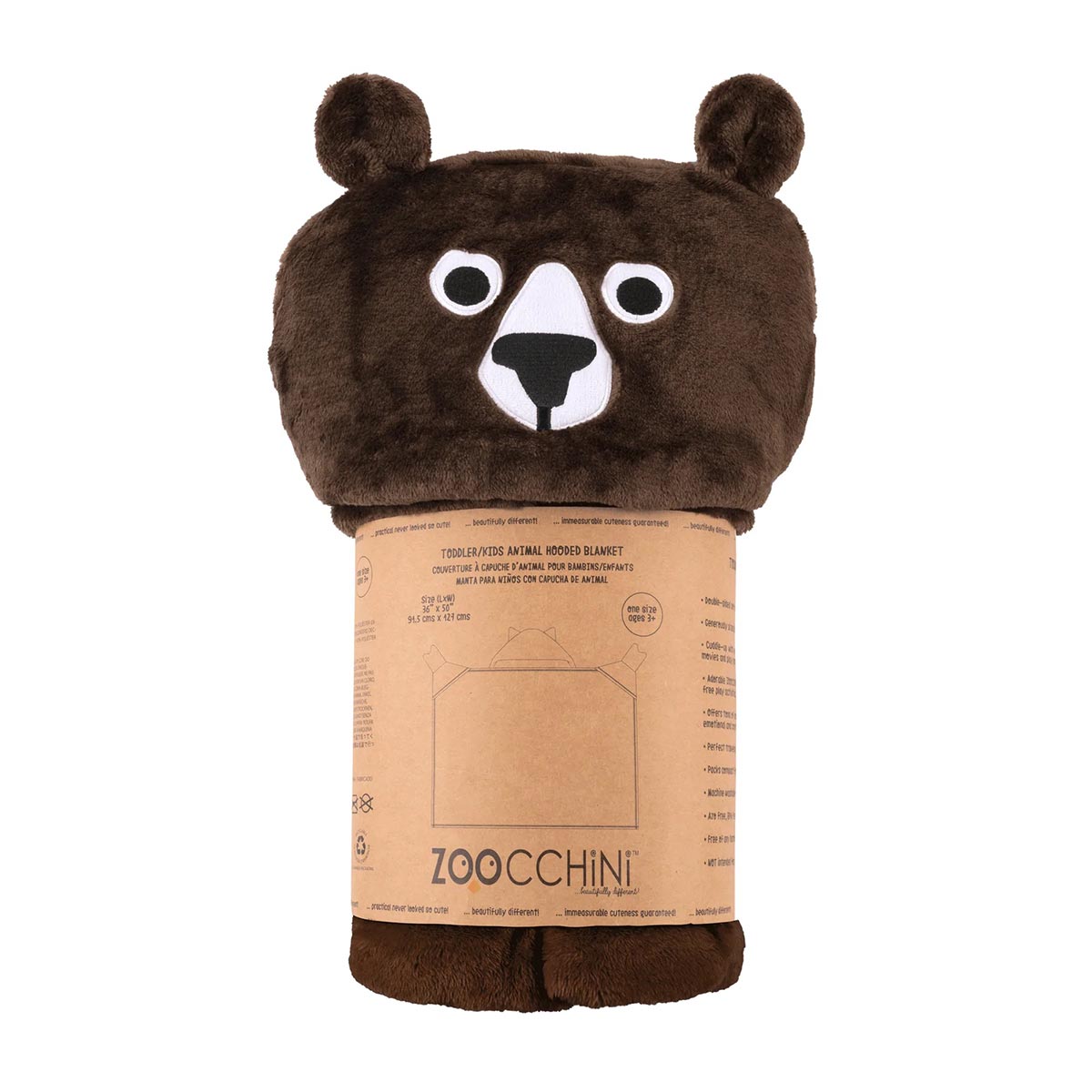 Κουβέρτα Fleece με Κουκούλα (127X91 5) Zoocchini Bear Βρεφικά Προίκα Μωρού Κουβέρτες Βρεφικές Spitishop