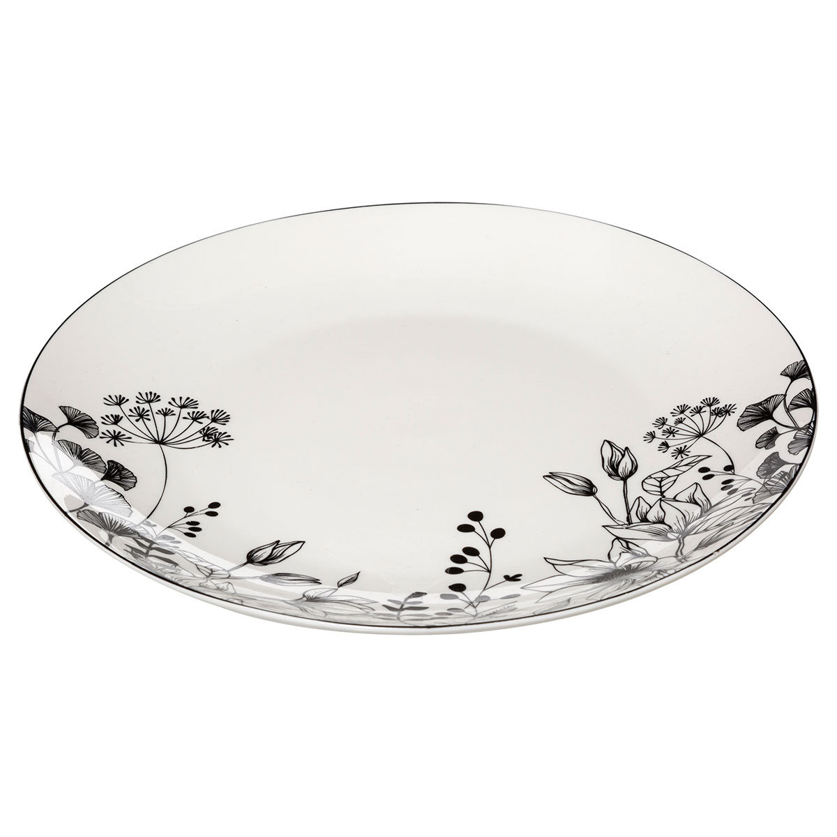 Πιάτο Φαγητού Ρηχό (Φ27) S-D White Floral 154845