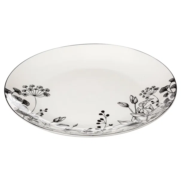 Πιάτο Φαγητού Ρηχό (Φ27) S-D White Floral 154845