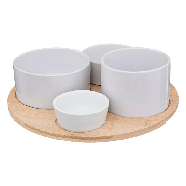 Ορντεβιέρα Σερβιρίσματος 4 Θέσεων (Φ33.5x10) S-D White Bamboo 188411