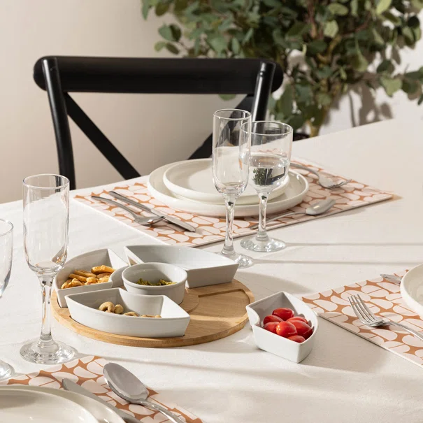 Ορντεβιέρα Σερβιρίσματος 5 Θέσεων (Φ27x4.3) S-D White Bamboo 188895