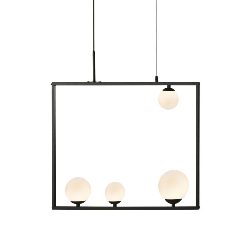 Φωτιστικό Οροφής Πολύφωτο Aca Quadro OD91644PB Black