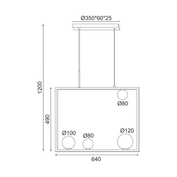 Φωτιστικό Οροφής Πολύφωτο Aca Quadro OD91644PB Black