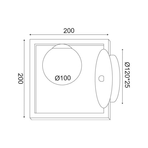 Απλίκα Τοίχου Aca Quadro OD91221W Black