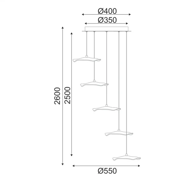 Φωτιστικό Οροφής Πολύφωτο LED Aca Ninfea ZM34LEDP55BR Brass