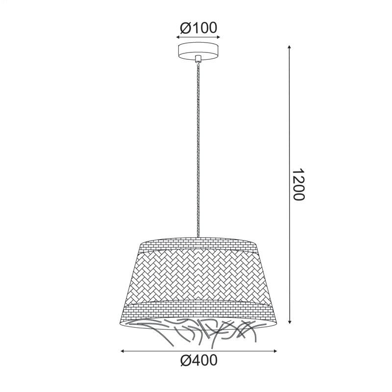 Φωτιστικό Οροφής Μονόφωτο Aca Andros Od94891Pg Rattan Φωτιστικά Κρεμαστά Spitishop