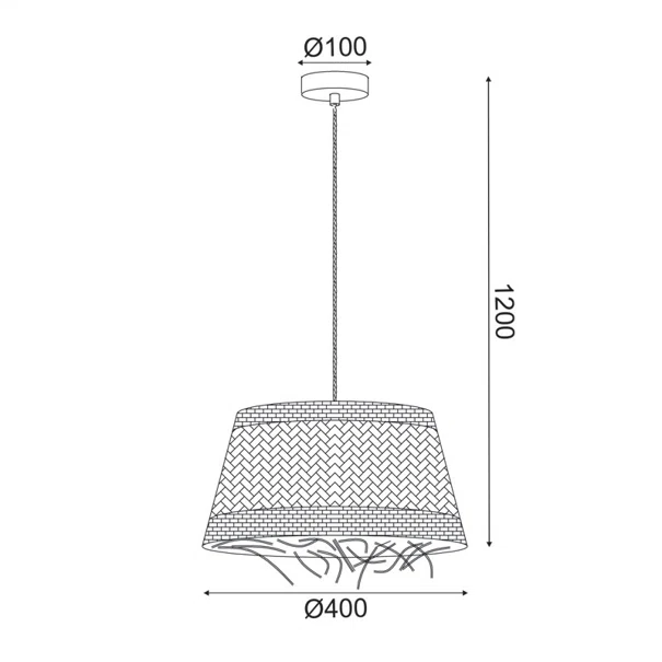 Φωτιστικό Οροφής Μονόφωτο Aca Andros OD94891PG Rattan