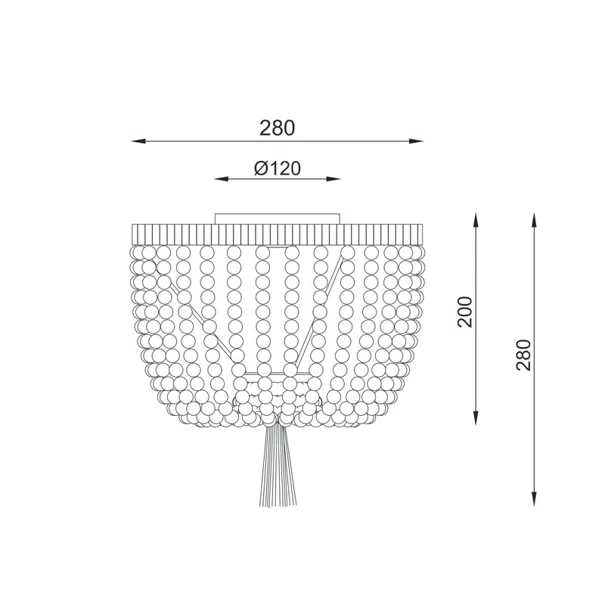 Φωτιστικό Πλαφονιέρα Aca Spetses ML127051P Wood/Rope