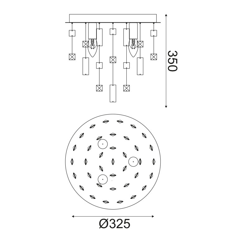 Φωτιστικό Πλαφονιέρα Aca Somer Somer353C Chrome Φωτιστικά Οροφής Μοντέρνα Spitishop