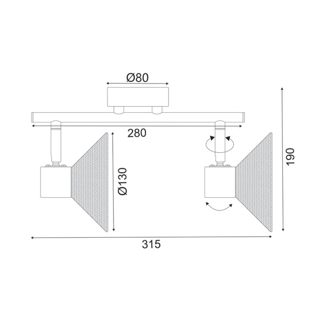 Σποτ Δίφωτο Aca Paloma TNK2832SB Black