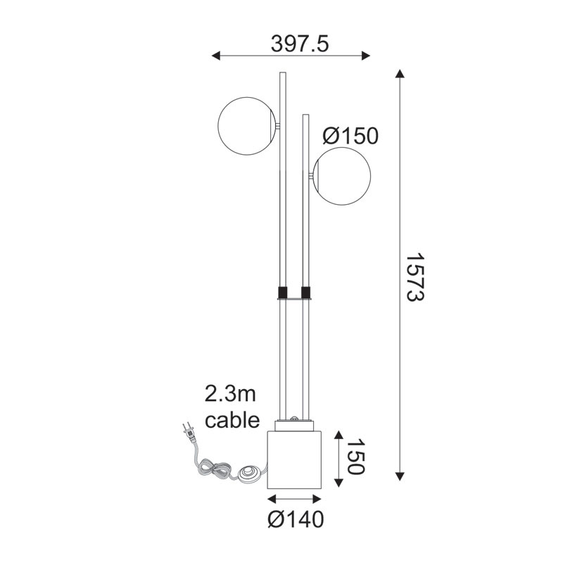Φωτιστικό Δαπέδου Aca Quadro Ml127022Fbk Black Φωτιστικά Μεταλλικά Spitishop