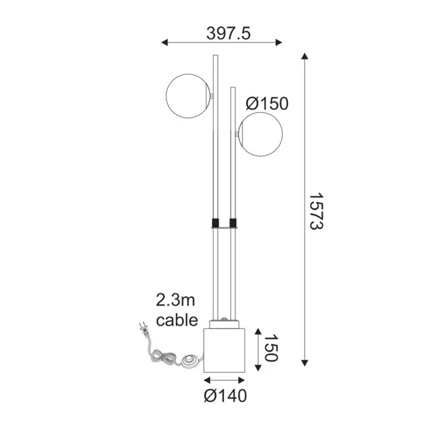 Φωτιστικό Δαπέδου Aca Quadro ML127022FBK Black